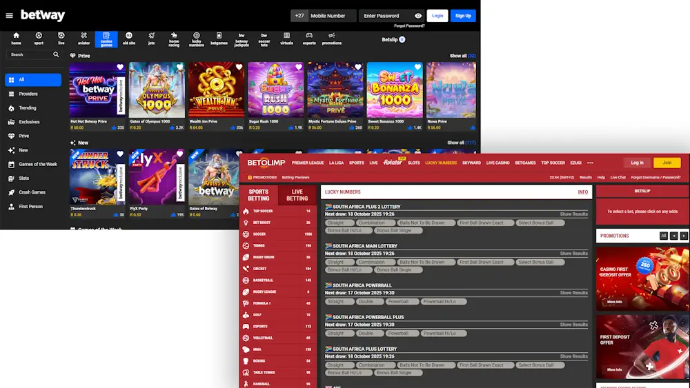 Lucky Numbers Betway and BetOlimp screenshots Banner